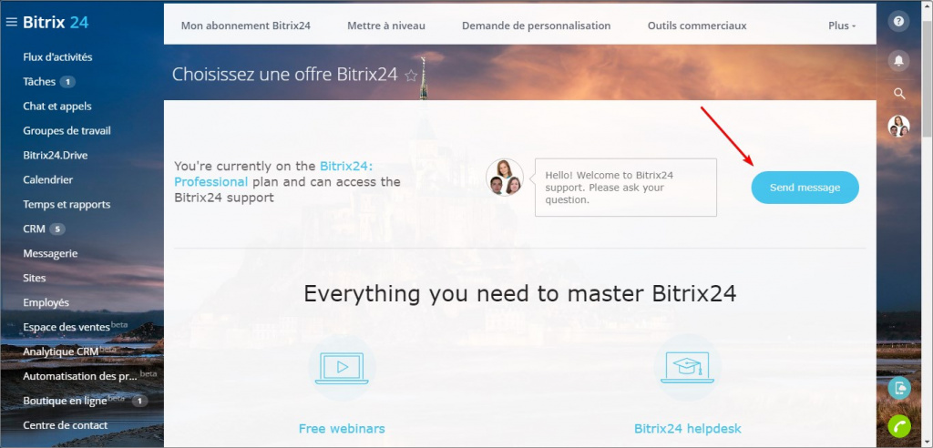 Comment connecter l’assistance de Bitrix24