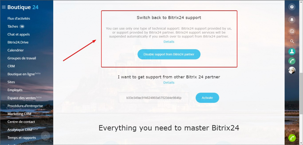 Comment connecter l’assistance de Bitrix24