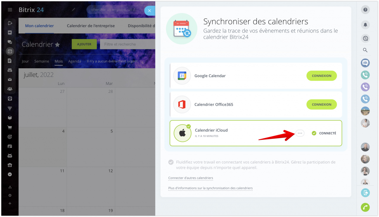 Synchronisation du calendrier avec iCloud