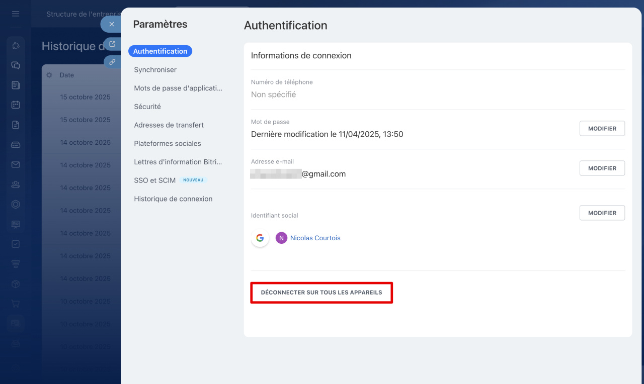 Historique de connexion des employés Historique de connexion des employés
