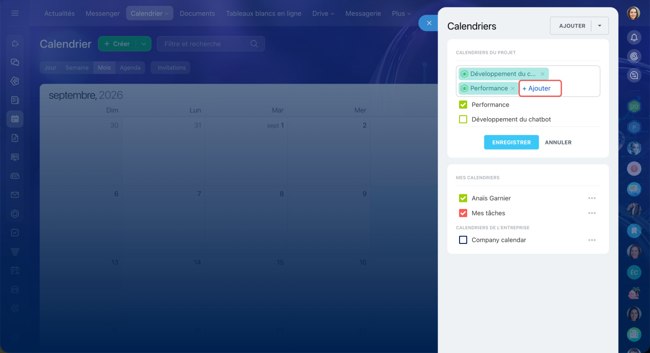 Ajouter le calendrier d'un employé, d'un projet ou d'une entreprise Ajouter le calendrier d'un employé, d'un projet ou d'une entreprise
