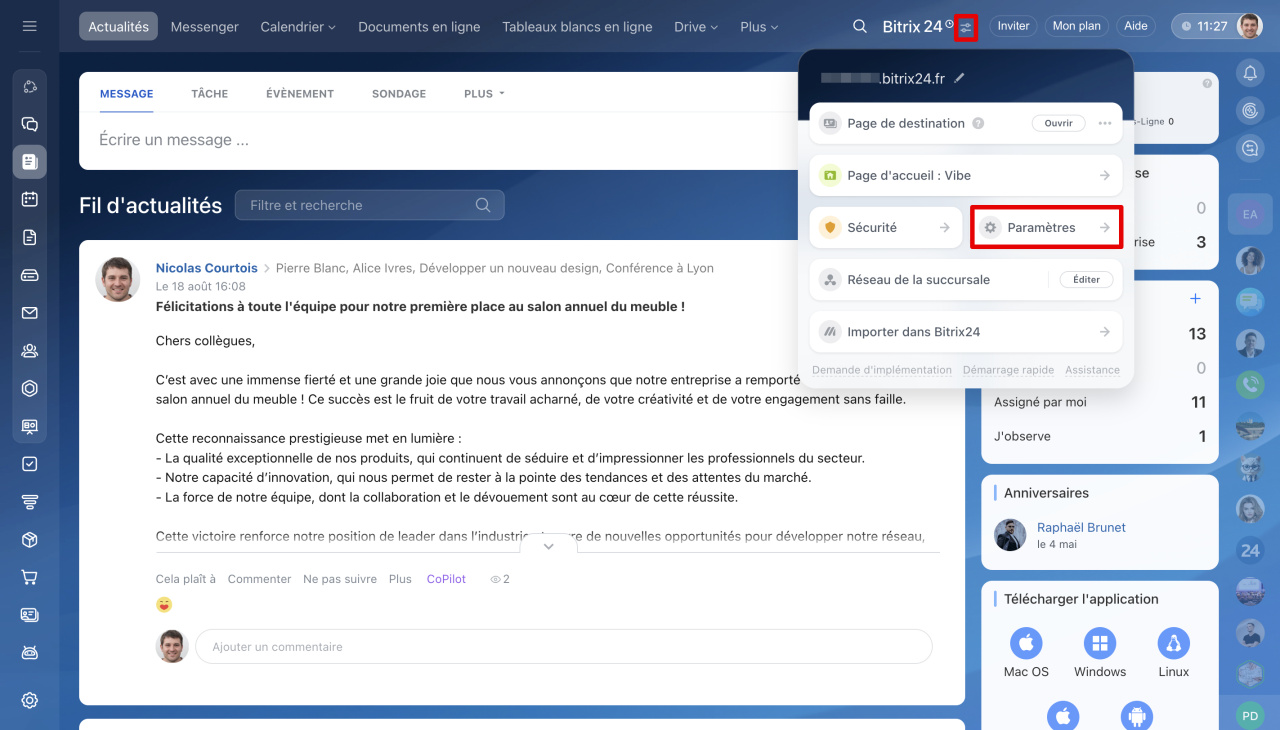 Comment changer le nom ou le logo de votre Bitrix24 Comment changer le nom ou le logo de votre Bitrix24