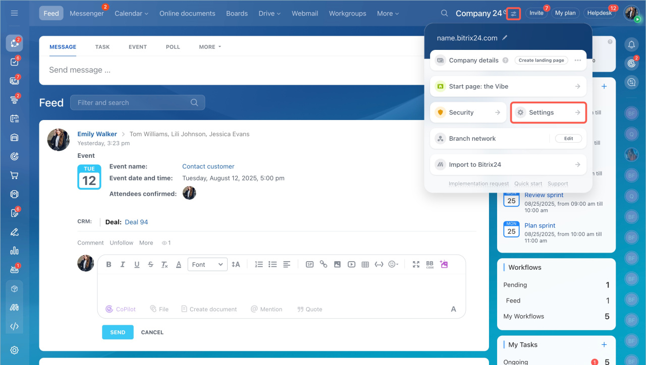 Account settings Account settings