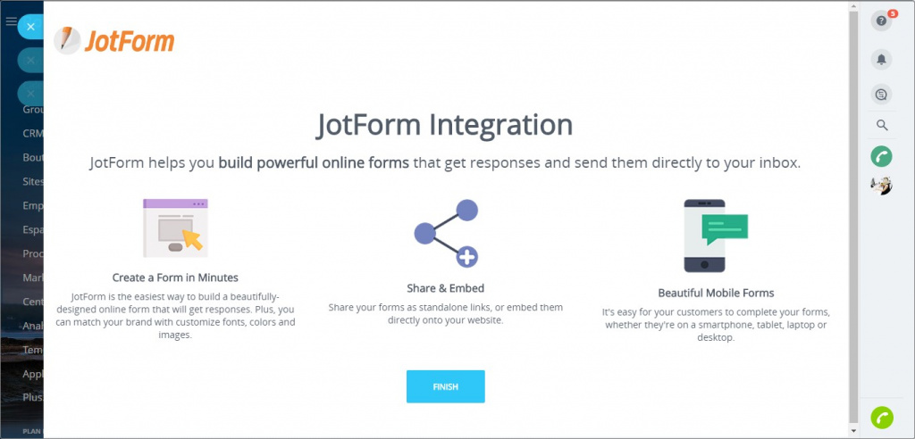 Application JotForm Integration
