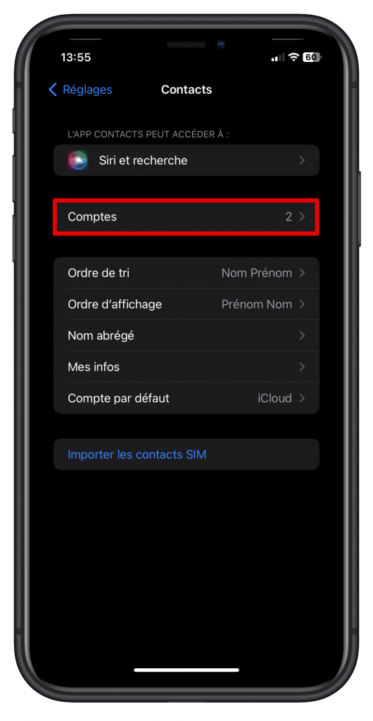 Comment synchroniser les contacts des employés sur iOS
